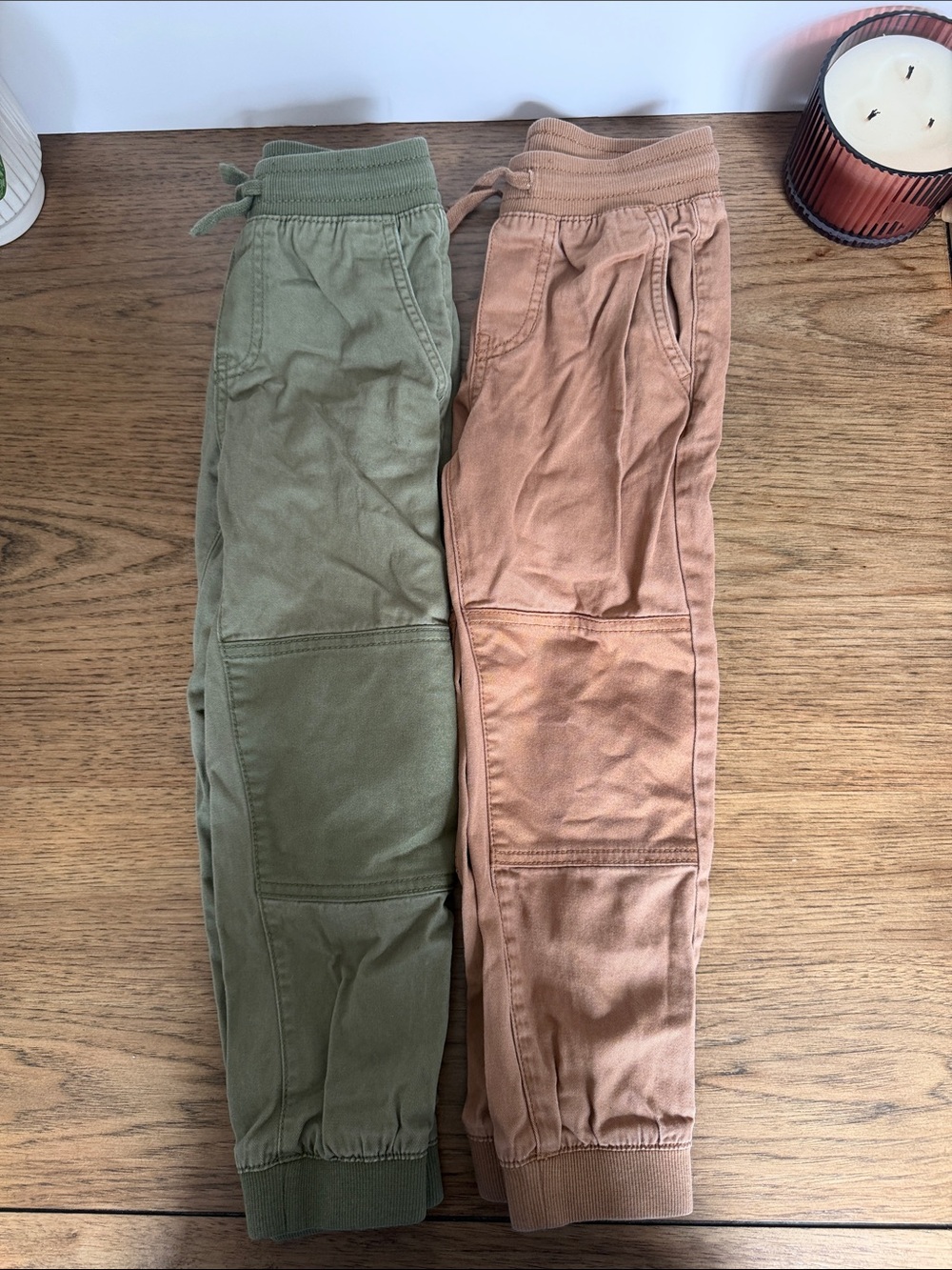 H&M Kids Olive Green & Tan Jogger Pants Two-Pack